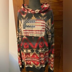 Denim Supply Ralph Lauren Aztec Print Hoodie, Size Medium.